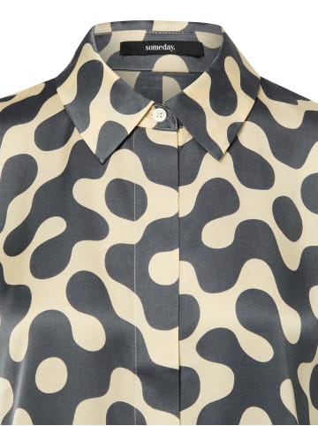 Someday Bluse Zeventy in ecru anthrazit - 0001