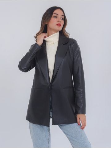 Freshlions Kunstleder Blazer Cintia in Schwarz