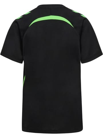 Hummel T-Shirt Hmllead Kinder in BLACK/GREEN GECKO