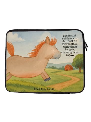 Mr. & Mrs. Panda Laptoptasche Pferd Springen Design mit Spruch in Weiß