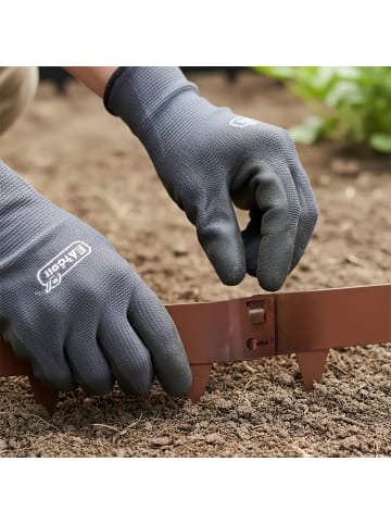 relaxdays 10 x Rasenkante in Braun