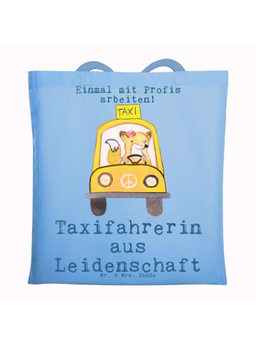 Mr. & Mrs. Panda Umhängetasche Taxifahrerin Leidenschaft mit Spruch in Sky Blue