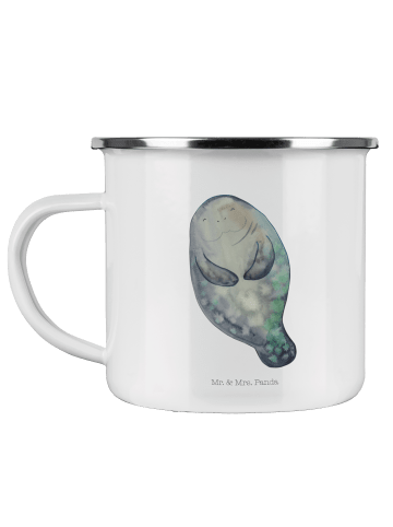 Mr. & Mrs. Panda Kaffeetasse Seekuh Happy ohne Spruch in Weiß