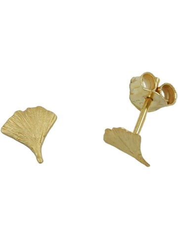 Gallay Ohrstecker Ohrring 6,5x6mm Ginkgoblatt matt 9Kt GOLD in gold