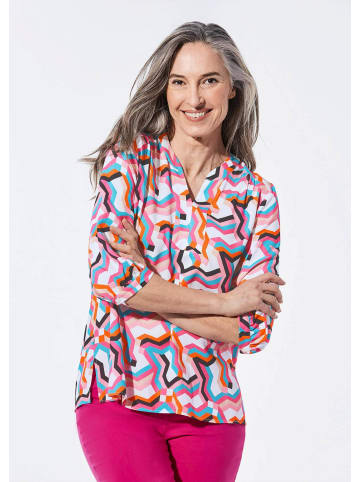 GOLDNER Mit Allover-Print in Tunikaform, 3/4-Ärmeln in weiß / gemustert