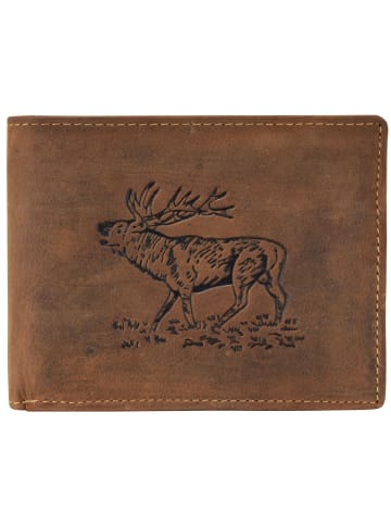 Greenburry Vintage Hirsch Geldbörse Leder 12 cm in braun