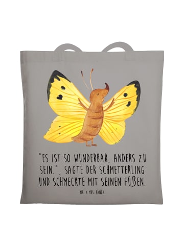 Mr. & Mrs. Panda Shopping Tasche Schmetterling Zitronenfalter mi... in Light Grey