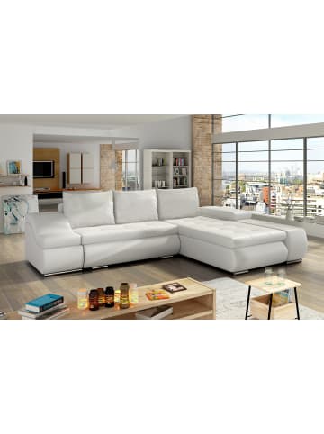 MF Design Onitaro Recamiere Rechts in Weiß -  (L) 200 x (B) 295 x (H) 82 cm