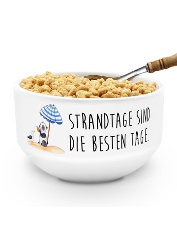 Mr. & Mrs. Panda frühstücksschale Sommer Strandtage mit Spruch in Weiß