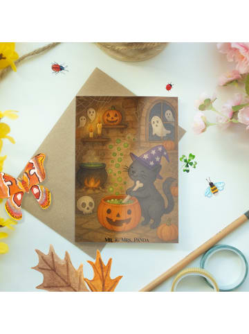 Mr. & Mrs. Panda Beileidskarte Kater Hexenkessel Design ohne Spruch in Weiß