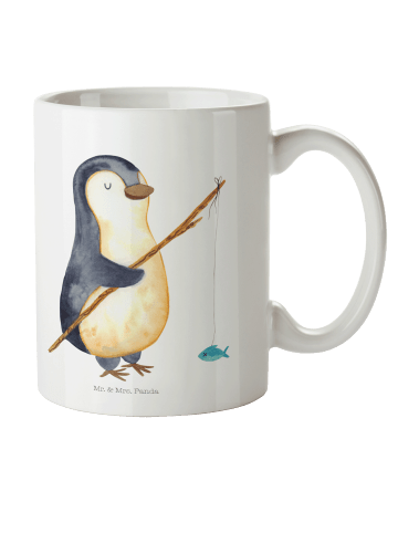 Mr. & Mrs. Panda Kindertasse Pinguin Angler ohne Spruch in Weiß