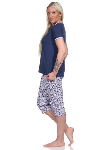 NORMANN Capri Pyjama kurzeSchlafanzug Caprihose - 74516 in marine