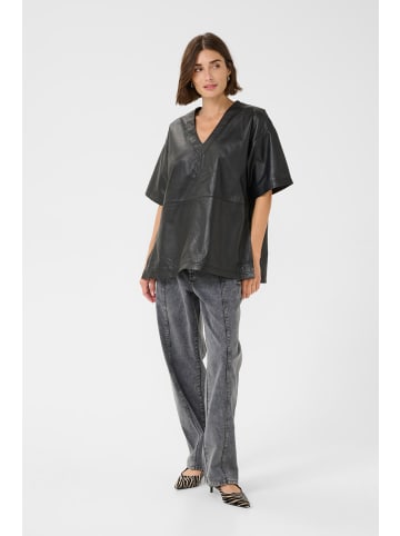CULTURE Kurzarm-Bluse CUatam Loose fit in Black