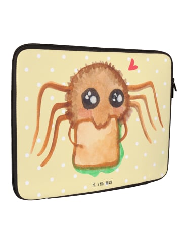 Mr. & Mrs. Panda Laptop Sleeve Spinne Agathe Sandwich ohne Spruch in Gelb Pastell