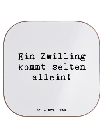 Mr. & Mrs. Panda Untersetzer Spruch Zwillingsgeschwister Liebe m... in Weiß