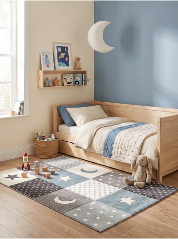 KADIMA DESIGN Teppich Kinderzimmer Kinder-Motiv Kinderzimmer pflegeleicht Spielzimmer in Blau