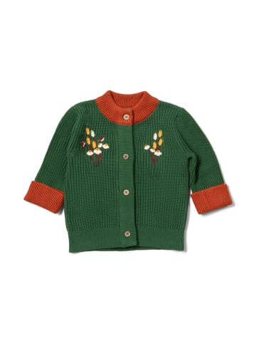 Little Green Radicals Organic Knitted Cardigan in Green
