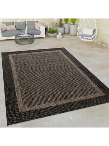 KADIMA DESIGN Teppich Kurzflor Bordüre Wohnzimmer schmutzabweisend in Anthrazit