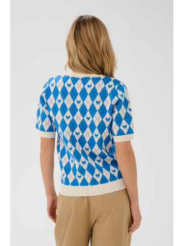 SAINT TROPEZ Strickpullover PamillaSZ Gerade Passform in Blue Shades Argyle Hearts