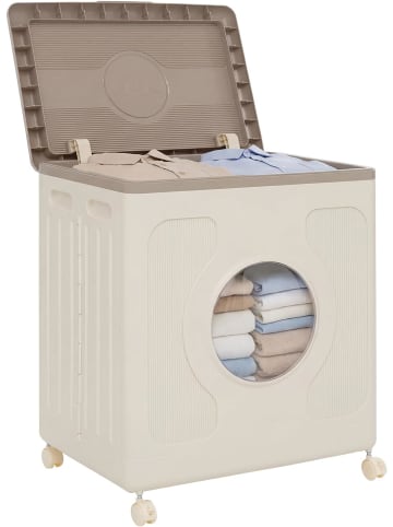 COSTWAY Aufbewahrungsbox faltbar 45 L in Taupe