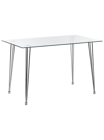 Beliani Esszimmertisch WINSTON in Silber - (W) 70 x (H) 74 x (L) 120 cm