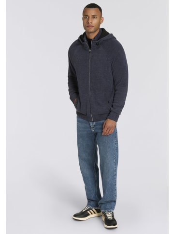 Bruno Banani Kapuzenstrickjacke in blau meliert