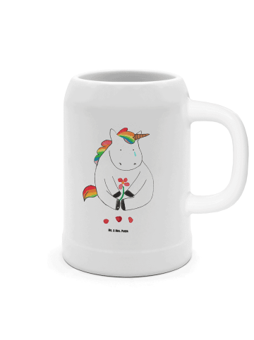 Mr. & Mrs. Panda Krug Einhorn Traurig ohne Spruch in Weiß