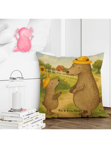 Mr. & Mrs. Panda Kopfkissen 40x40 Bären mit Hut Design ohne Spruch in Weiß