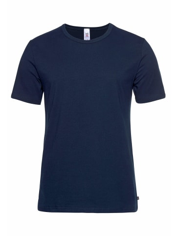 H.I.S T-Shirt in marine, grau-meliert