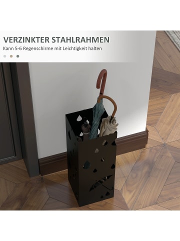 HOMCOM Schirmhalter in Schwarz 15,5L x 15,5B x 40H cm