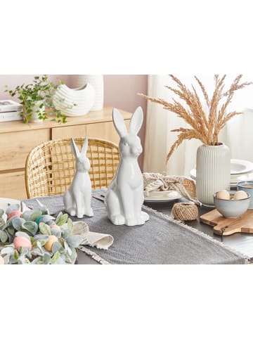 Beliani Dekofigur PAIMPOL in Weiß - (W) 14 x (H) 39 x (L) 18 cm