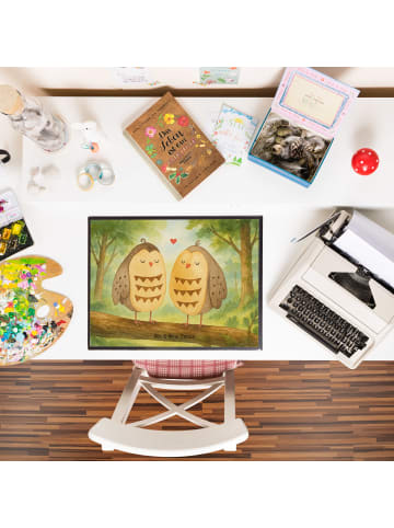 Mr. & Mrs. Panda Bastelmatte Eulen Liebe Design ohne Spruch in Weiß