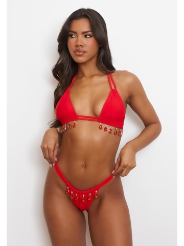 Moda Minx Bikini Top Selene Droplet Double Strap Triangle in rot