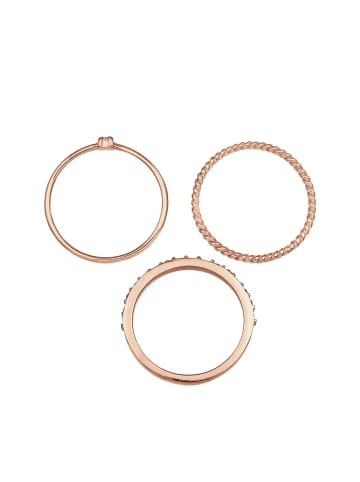 Elli Ring 925 Sterling Silber Ring Set in Rosegold