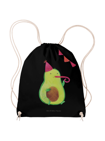 Mr. & Mrs. Panda Baumwolltasche Avocado Geburtstag ohne Spruch in Schwarz