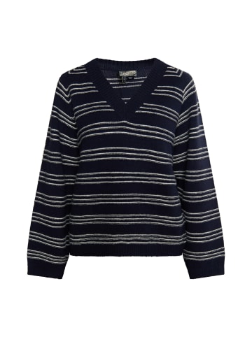 DreiMaster Vintage Strickpullover in Marine Wollweiss