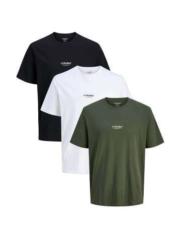Jack & Jones T-Shirt Soho in Weiß / schwarz / grün
