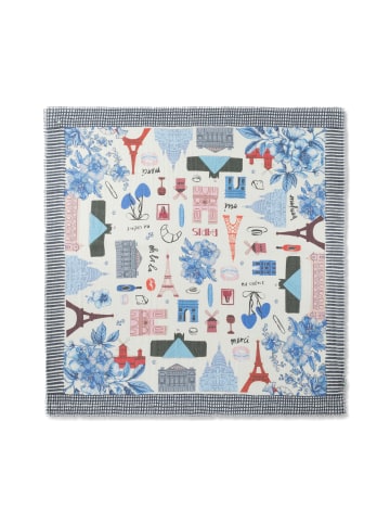 Codello Printed Square Cotton Paris Schal in Blau
