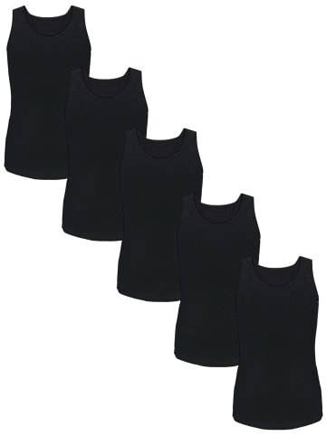 TupTam Mädchen Kinder Unterhemd 5er Pack in schwarz