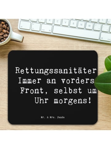 Mr. & Mrs. Panda Mousepad Spruch Rettungssanitäterin Mut mit Spruch in Schwarz