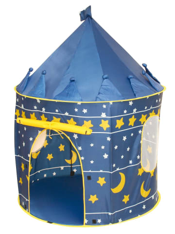 roba Spielzelt 'Mond und Sterne' - Spielhaus aus Stoff - inkl. Tasche - Blau / Gelb