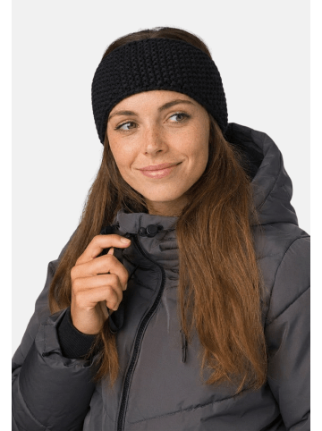 Yuhu Damen Winter Stirnband Waffel-Strick, Fleece gefüttert in Schwarz