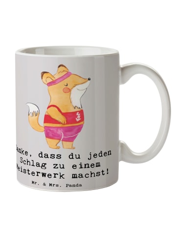 Mr. & Mrs. Panda haferl Tischtennis Trainerin Kunstwerk mit Spruch in Grau Pastell