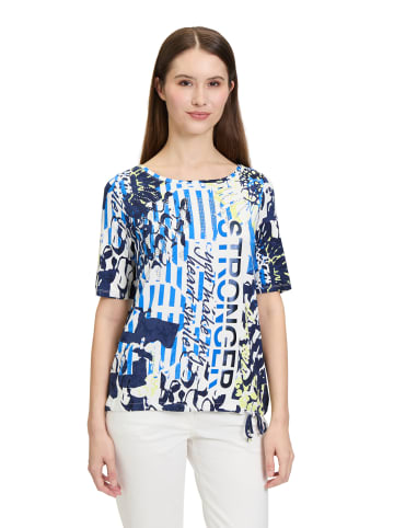 Betty Barclay Casual-Shirt mit Tunnelzug in Weiß/Dunkelblau
