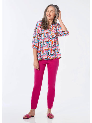 GOLDNER Mit Allover-Print in Tunikaform, 3/4-Ärmeln in weiß / gemustert