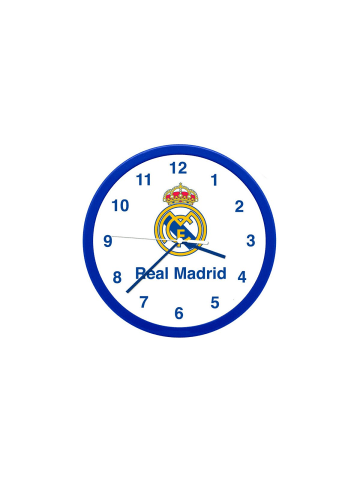 Real Madrid Wanduhr 25cm Fan-Uhr Weiß Emblem Design