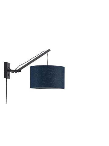 GOOD&MOJO Wandlampe Andes - Bambus Schwarz/Blau - 50x32x45cm