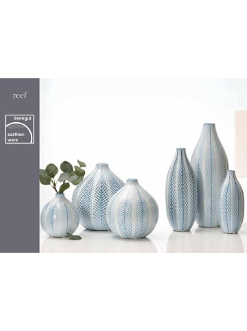 Ritzenhoff & Breker Kugelvase Reef 20 cm in weiß-blau