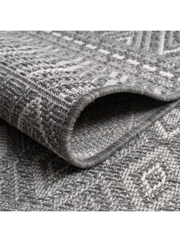 KADIMA DESIGN Teppich Kurzflor Rauten Wohnzimmer in Grau