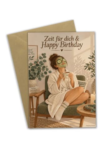 Mr. & Mrs. Panda Geburtstagskarte Frau Entspannt Design mit Spruch in Weiß